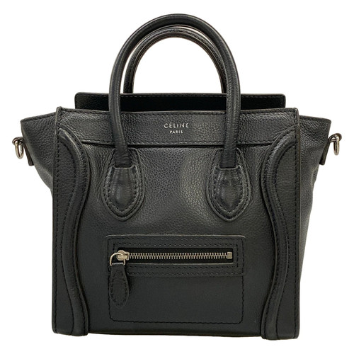 CELINE Luggage Nano Shopper Black Leather Handbag