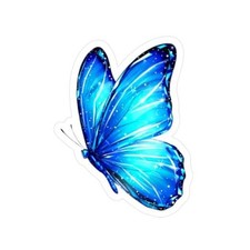 Light Blue Butterfly Sticker 5 Inch, Butterfly Car Decals, Waterproof Vinyl