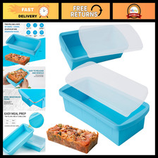 Large Silicone Freezer Tray with Lid - 2 Pack Ice Cube Molds for Meal Prep, Soup