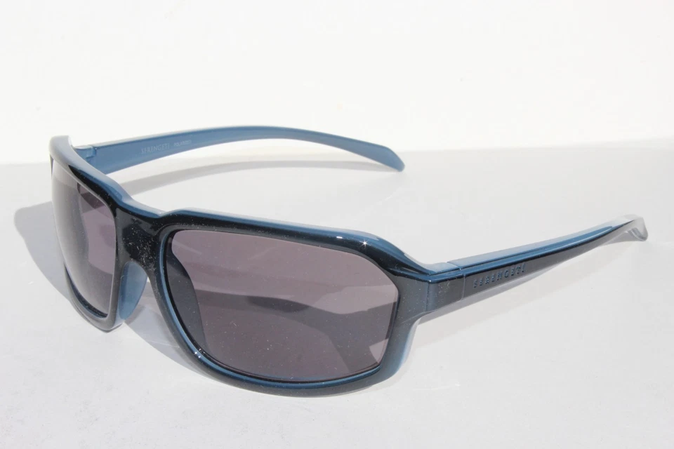 SERENGETI Hext POLARIZED Sunglasses Shiny Blue/Saturn Smoke Gray SS571005 Italy - Image 4 of 4