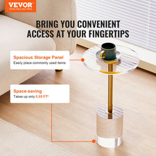 Clear Acrylic End Table, Acrylic Side Table with a Solid Base, and Study