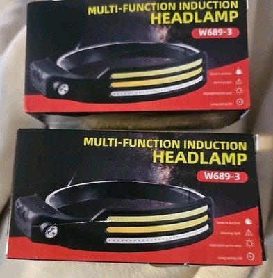 LOT Multi Function Induction Headlamp Portable W689-3 LED, Long Lasting, New Lot