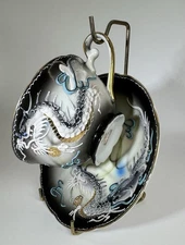 Vintage Japanese Moriage Dragon Cup & Saucer Set KPM Mark – Hand Painted