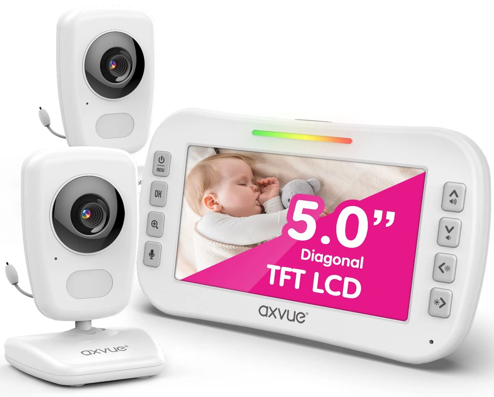 AXVUE Video Baby Monitor, Comfortable Slim Design Handheld Enclosure, 5.0"