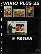 5 PAGES VARIO PLUS 3S Pocket Pages for Stamp, Currency  Other Collecting, Black