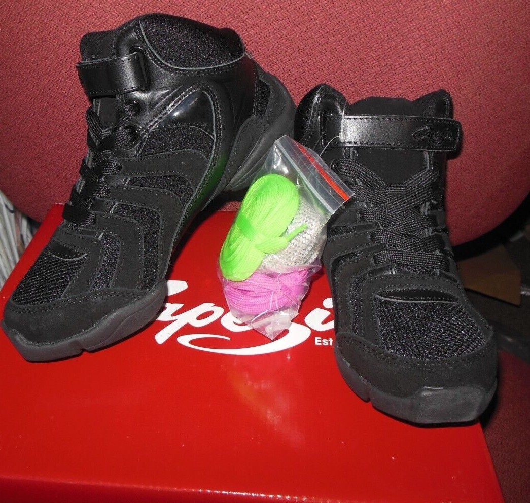 Capezio Ds29 Black  Bright Lines W/laces