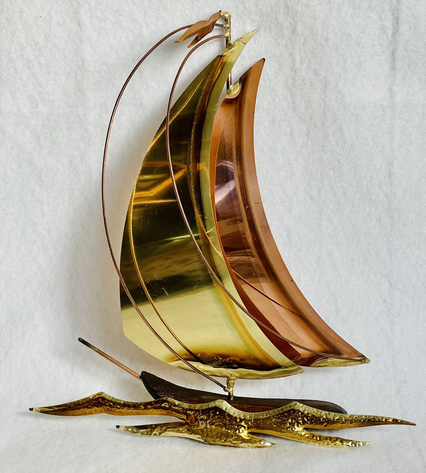 Vintage Metal Brass Copper Sailboat Wall Hangings Nautical Set of 2 eBay