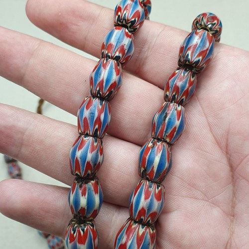 Venetian Style Vintage Chevron Beaded Necklace - Picture 13 of 21