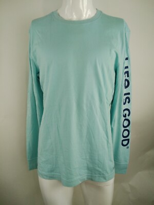 Life is Good Men Long Sleeve Crusher Lite Tee Yeah Buoy Blue Medium 68342