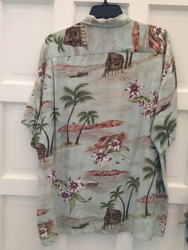 Hilo Hattie The Hawaiian Original Shirt Palms Tropical Flower Mens Sz XL - Picture 2 of 6