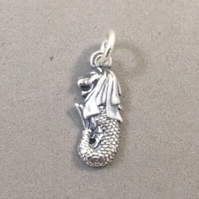 .925 Sterling Silver MERLION CHARM Fish Lion City Singapore Statue NEW 925 TA09