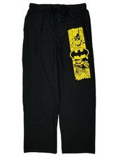 Batman Mens Black Yellow Lounge Pant Sleep Pants Pajama Bottoms