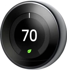 Nest  Learning Thermostat Programs itself Mirror Black