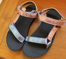 Teva Original Universal Sandals Size Youth K4 Kids Metallic Multi Color