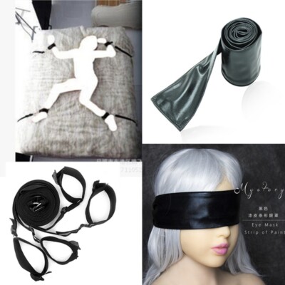 Bed Bondage Set Ankle Cuffs Handcuffs cuffs Blindfold for Couples
