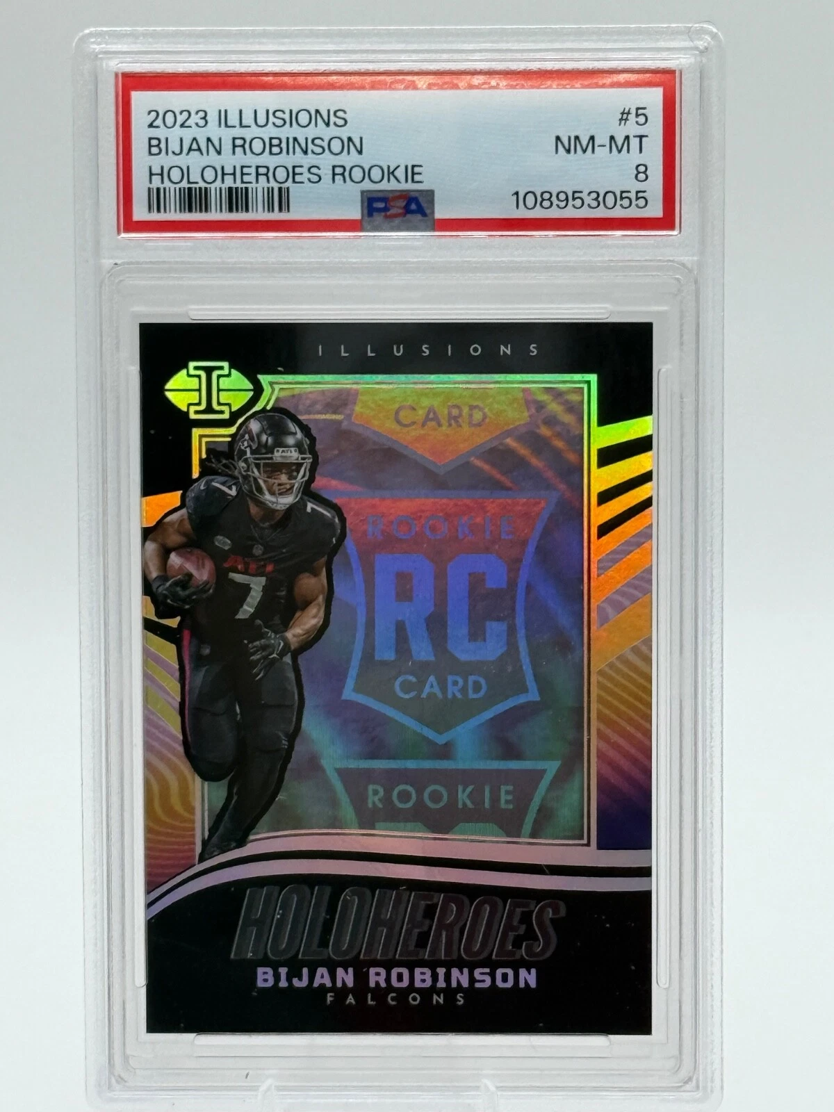 Bijan Robinson Panini Illusions Holoheroes Rookie #5 Base