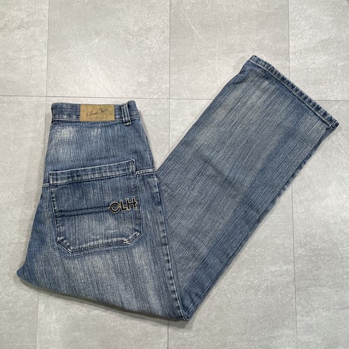 y2k baggy Clench mens jeans wide leg denim blue size 34 x 34 90s skater