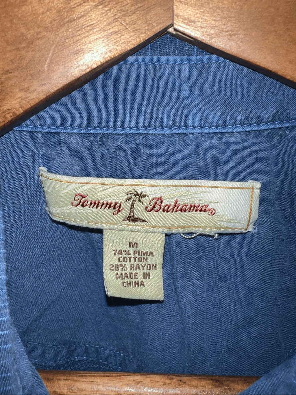 Navy Blue Tommy Bahama Pima Polo Shirt Size M - image 2