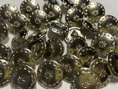 ''South West'' Pattern Metal Button Silver/Nickel Finish 11mm 15mm 18mm Shank