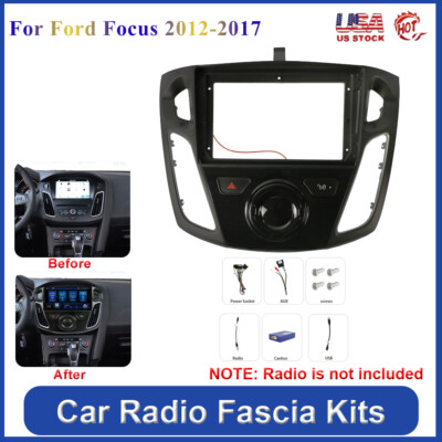 9'' 2 Din Car Stereo Radio Fascia Plate Panel Frame Kits For Ford Focus 2012-2017