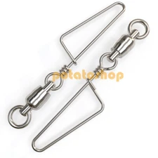 20pcs Ball Bearing Swivel Coastlock Snaps 45-440lb Tackle Connector Pike Fishing