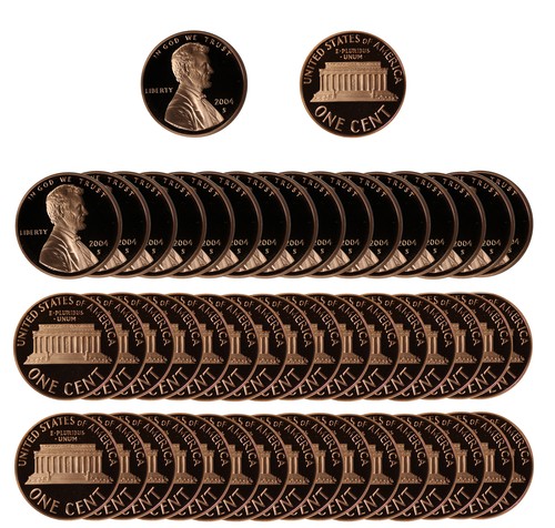 2004 Gem Proof Lincoln Memorial Cent Roll - 50 US Coins
