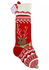 Pottery Barn Kids REINDEER MERRY  BRIGHT Christmas Stocking NO MONOGRAM NO NAME
