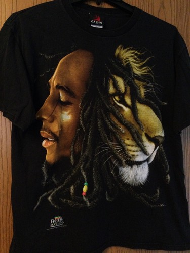 Bob Marley - “Lion” - Fifty-Six Hope Road Music - Black Shirt - L