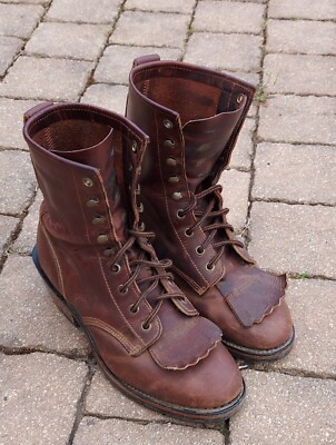 Western Reitstiefel, echt Leder von Durango, Gr. 40 in braun zum Schnüren