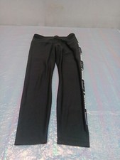 PUMA WOMENS SMALL BLACK SKINNY LEG LEGGINGS HIGH WAIST LOGO STRIPE AND BACK HIP