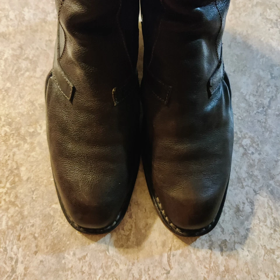 Botas de cuero marrón Fiorentini Baker para mujer talla 40 EE. UU. 8,5 cremallera trasera hechas en Italia Foto 3 de 4