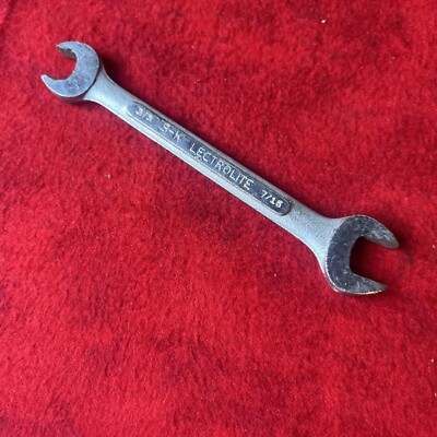 S-K TOOLS LECTROLITE O-1214 DOUBLE OPEN-END WRENCH 3/8'' x 7/16'' - USA (k40)