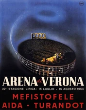POSTER ARENA VERONA ROMAN AMPHITHEATRE OPERA MUSIC ITALY VINTAGE REPRO FREE S/H