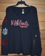 Wildcats Rhinestone shirt XS S M L XL XXL1X 2X 3X4X5X Wildcats Sleeve red black
