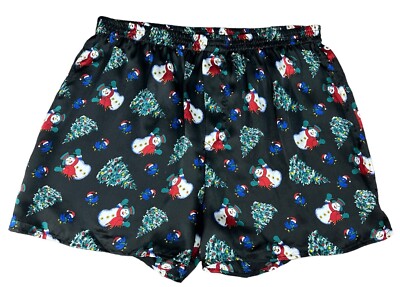 Christmas 100% Silk Snowman Tree Boxer Sleep Short Men s L Large Unbranded