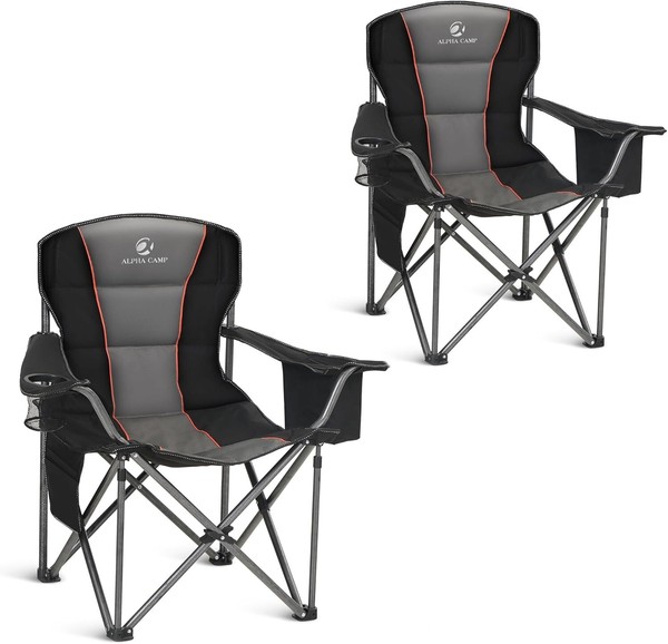 2Er Campingstuhl Faltstuhl Klappstuhl Regiestuhl Anglerstuhl Angler Gepolstert-image