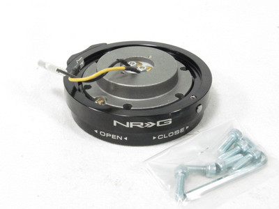 NRG Innovations Steering Wheel Quick Release Kit Thin Version Black SRK-400BK