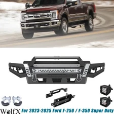 Powder Coat Front Bumper For 2023-2025 Ford F-250/F-350 Super Duty w/Winch Plate