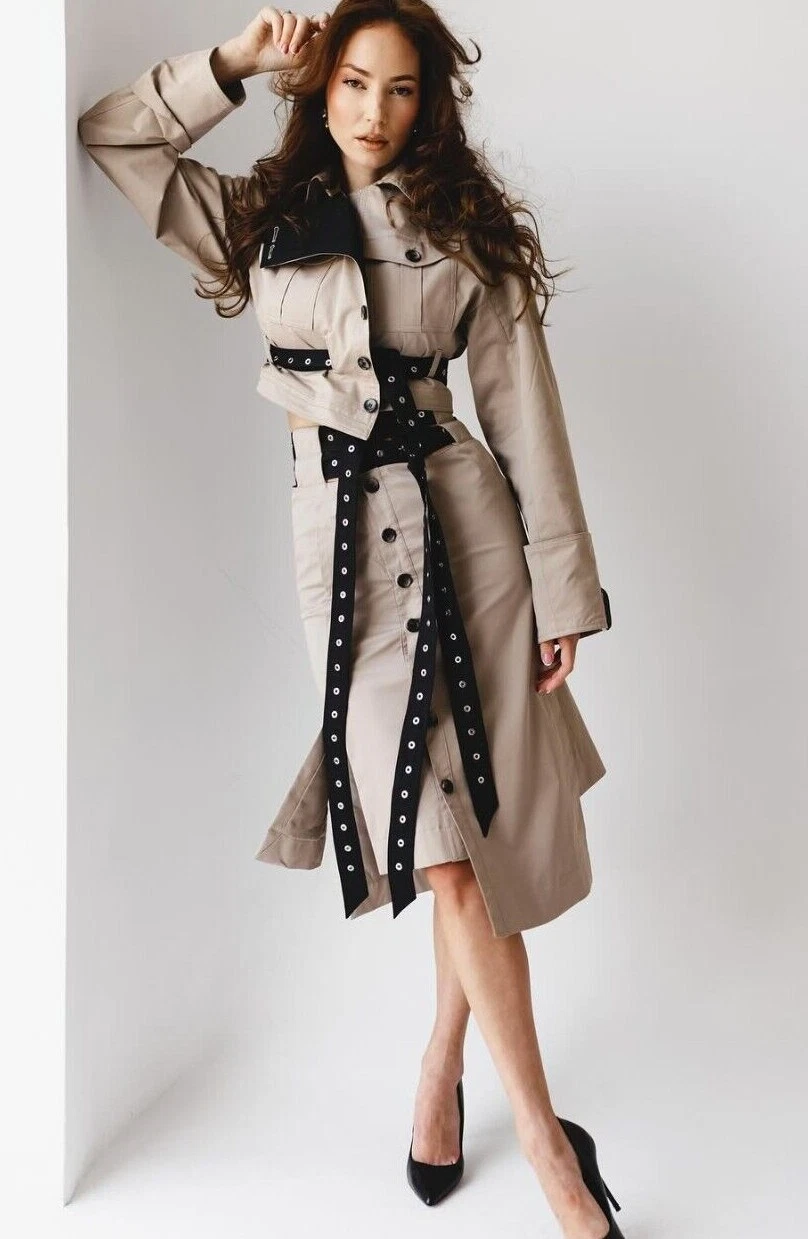 Rokh x H&M Belted Twill Skirt Greige Beige Black UK 0 4 8 10 12 14 16 US New
Opens in a new window o