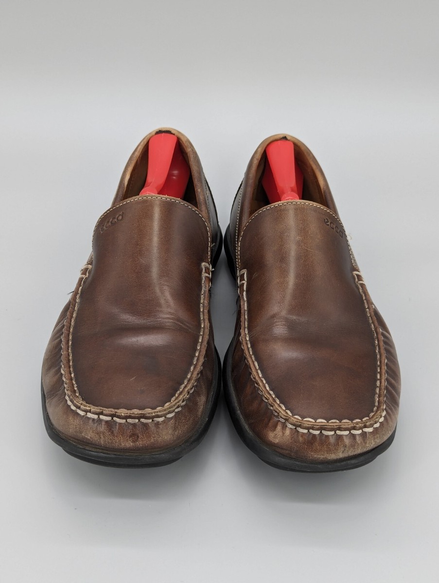 Ecco 590 Mens Brown Leather Driving Moccasin Penny Loafers  display picture 2