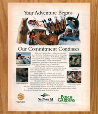 Seaworld Busch Gardens Anheuser Theme Park Magazine Print Ads Ephemera Art 1998