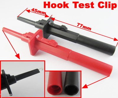 1 pair 12-0003 1000V 10A 4mm Safe & Fast Test Hook Clips Probes Adapter for Car