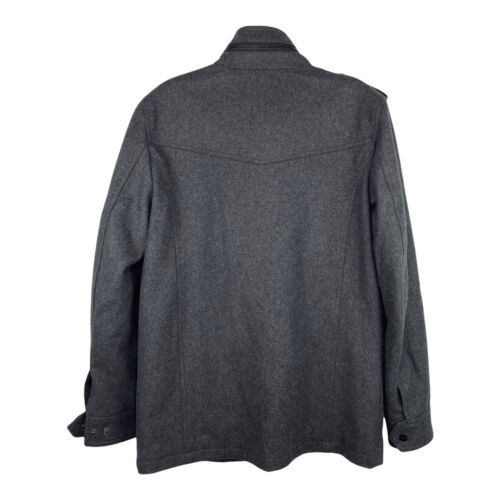 Guess Military Coat Jacket Grey Wool Blend Insulated Men's Sz S $295 - Picture 2 of 9