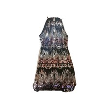 My Michelle Black Pink Geometric Sequin Sparkle Sheath Shift Tank Party Dress 15