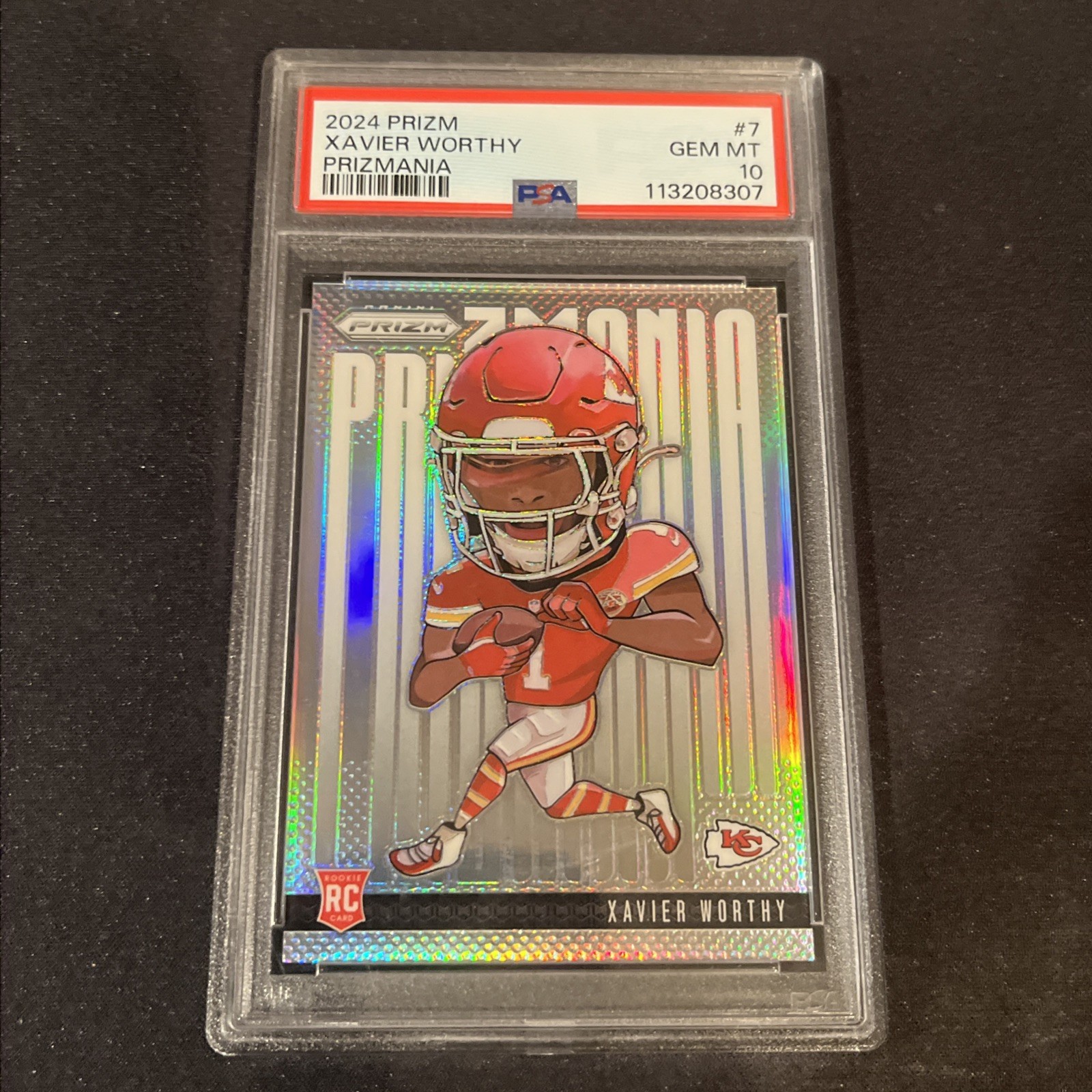 2024 Panini Prizm #7 Xavier Worthy Prizmania PSA 10 Rookie Chiefs RC Case Hit SP