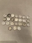 Silver Dime Lot Of 24 Various Dates Roosevelt Canadian Mercury