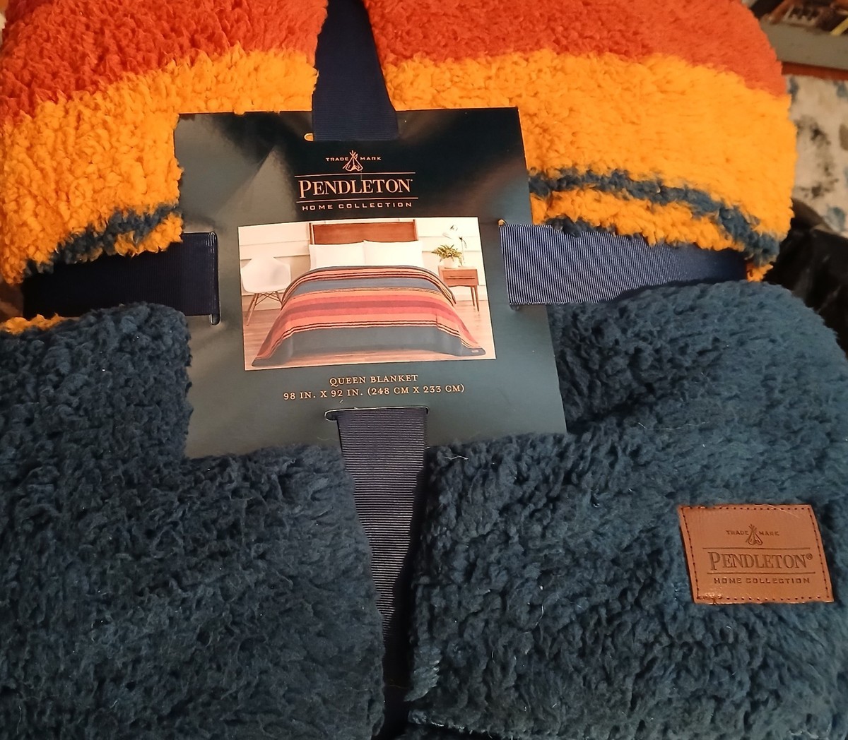 【中古品】PENDLETON SOPHNET ブランケット Pendleton Home Collection GRAND CANYON Sherpa Queen Manta Blanket