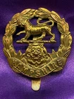 Genuine WW1 Economy The Hampshire Regiment All Brass Cap Badge w/slider