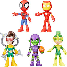 Spidey and His Amazing Friends Marvel, Friends  Foes Pack, 5 Action Figures, 4-