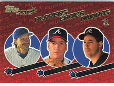 2001 Topps Stars Players Choice Awards Randy Johnson Tom Glavine Greg Maddux